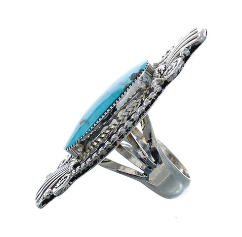 Native American Sterling Silver Turquoise Ring Size 7 AX128632